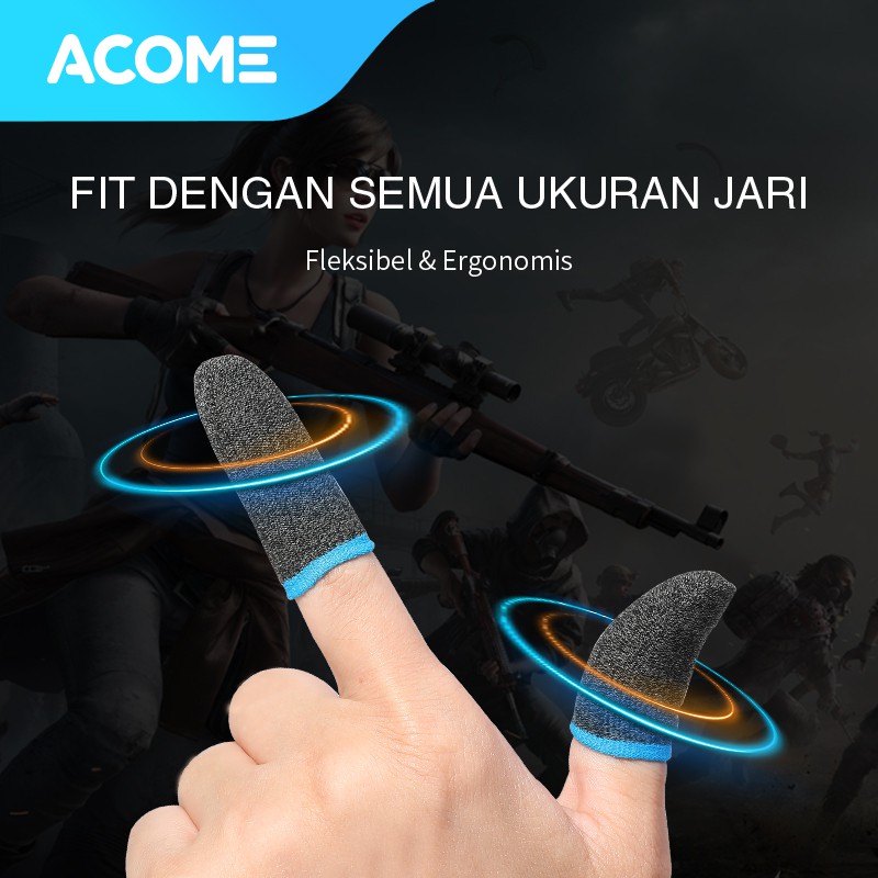 ACOME Sarung Jari Jempol 1 Pasang Game Mobile PUBG Controller Touch Screen AFS01