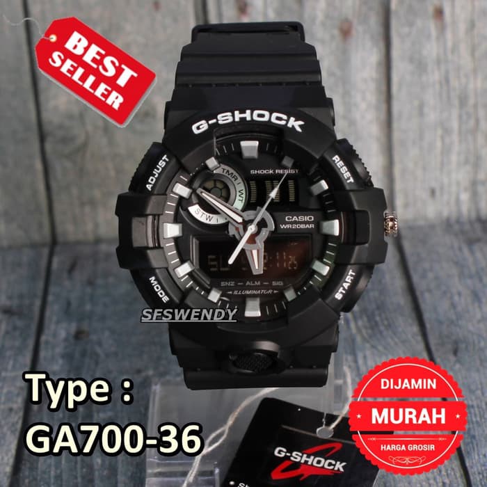 G Shock GA-700 Hitam Black Army Jam tangan pria digital