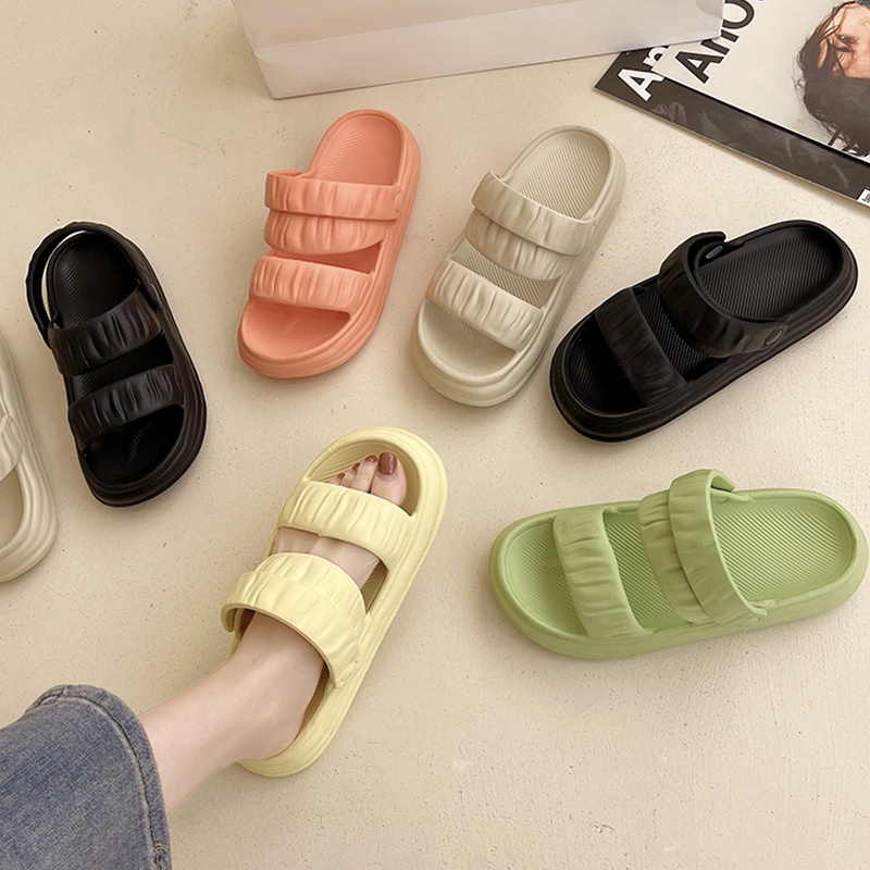 Sandal Slop Wanita JISOO Nyaman Anti Slip Sendal Gunung Korea Cewek Indoor Outdoor Sandal Wanita Tali