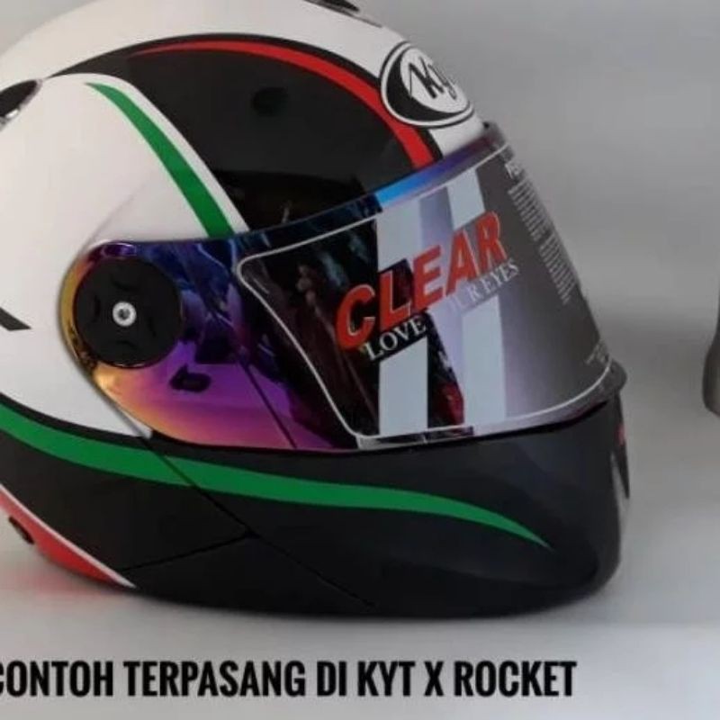 [COD] Distributor KACA Visor KYT X-ROCKET Iridium Silver || x rocket silver Chrome - rainbow pelangi