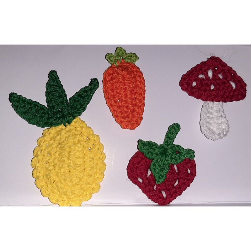 tempelan / hiasan tempel / aplikasi tempel rajut buah²an