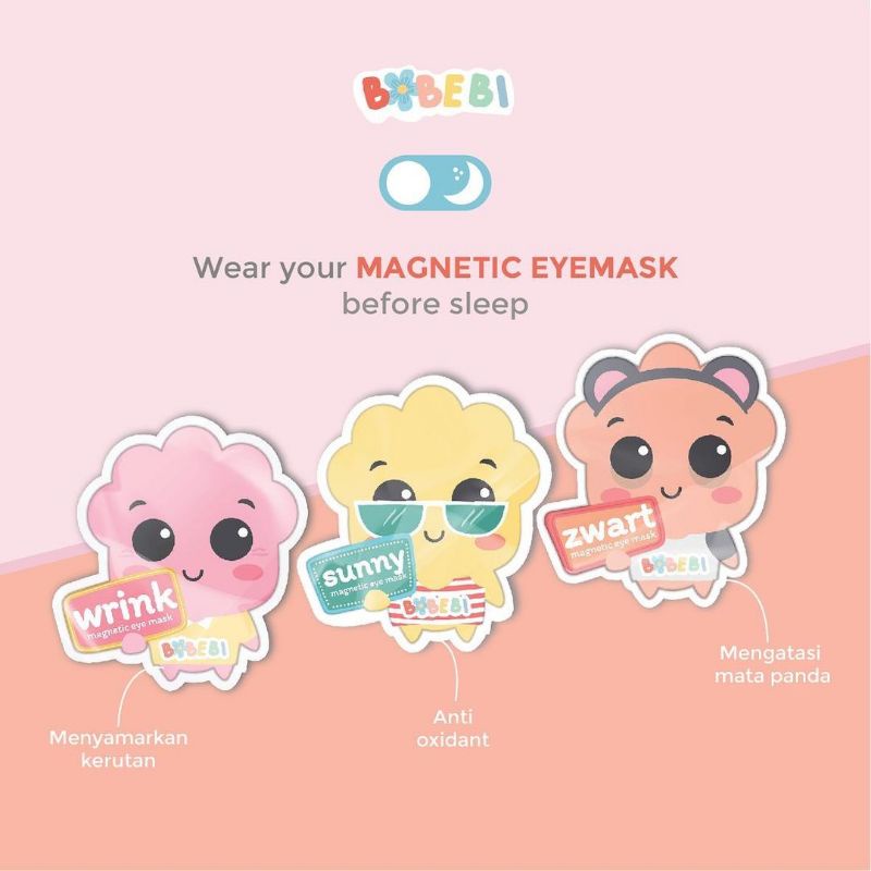 MAGNETIC EYE MASK BOBEBI EYE MASK MASKER MATA PENGHILANG MATA PANDA EYE PATCH MASKER MATA PANDA