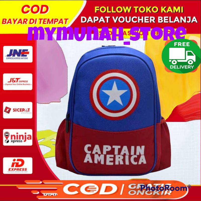 tas ransel sekolah anak TK dan SD karakter Spiderman Ultraman capten Amerika/murah lebay