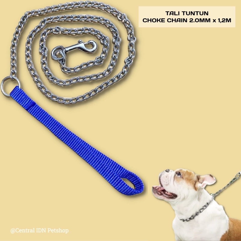 TALI TUNTUN ANJING KUCING CHOKE CHAIN 2.0MM x 1,2CM