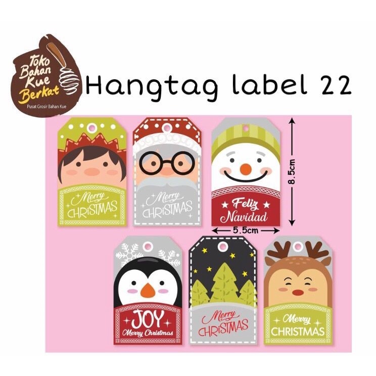 Hangtag Label Christmas Kode 22,23,25,27 isi 20 Pcs