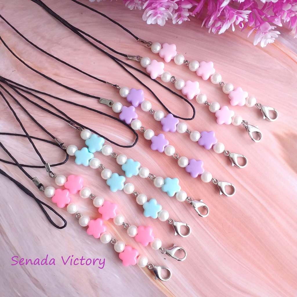 Senada Victory Kalung Strap Masker Bunga Pastel Susun 2 IN 1 konektor Masker SVM0011