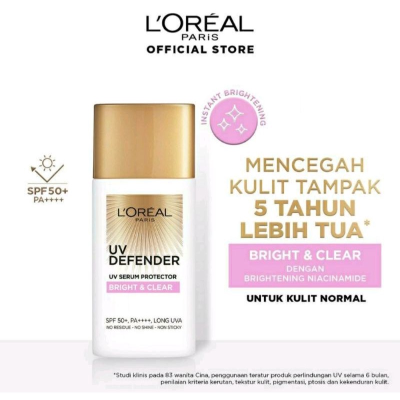 LOREAL UV Defender Matte &amp; Fresh / Bright &amp; Clear / Sunscreen 15ml /50ml