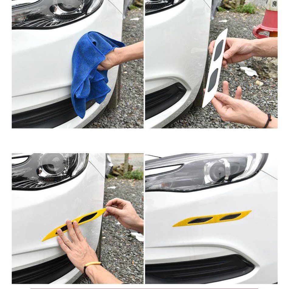 3D Sticker Reflector Carbon (2 Pcs) Body Guard | Stiker Bumper Mobil