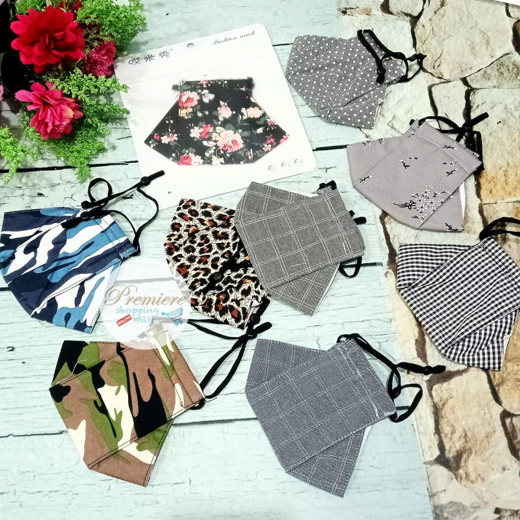 Masker Dewasa Kain Katun KF94 Motif Premium