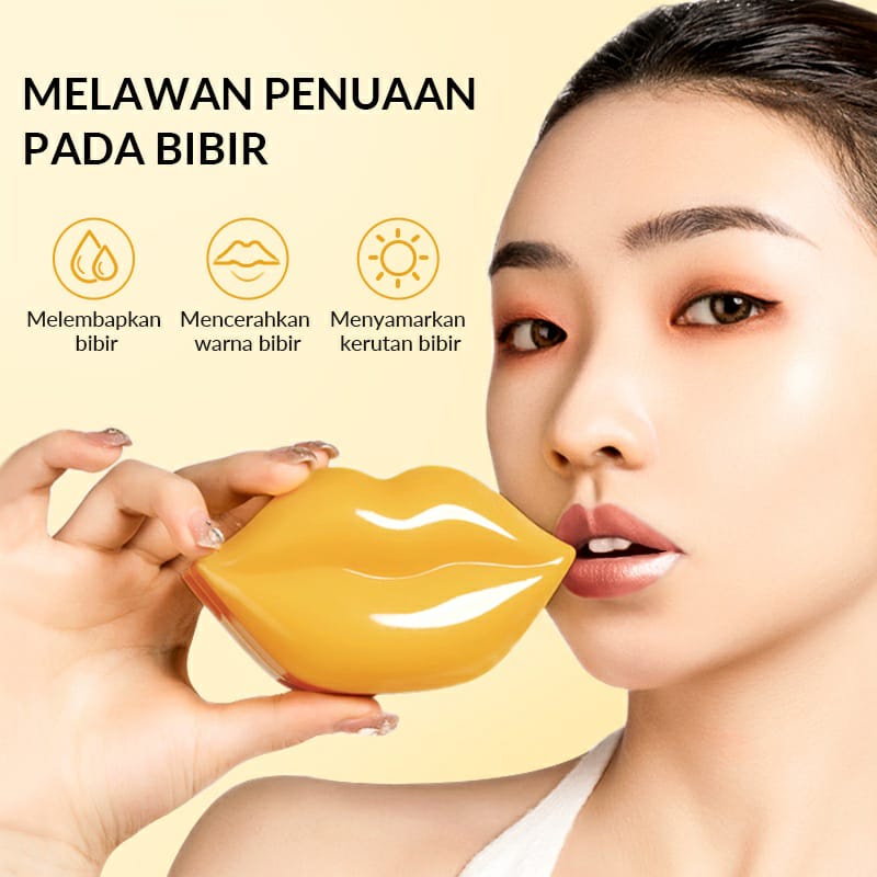 BPOM UNNY × BIOAQUA 24K Gold Moisturizing Essence Lip Mask 60g / Masker Bibir Untuk Bibir Hitam / BS