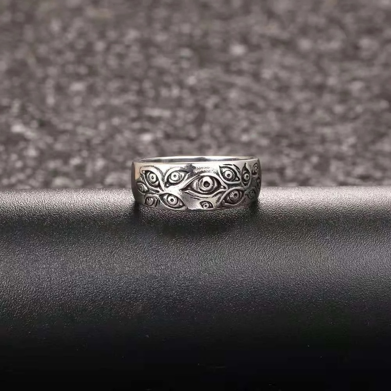 Cincin Jari Desain Dewa Demon Eye Gaya Punk Hip Hop Untuk Pria Dan Wanita