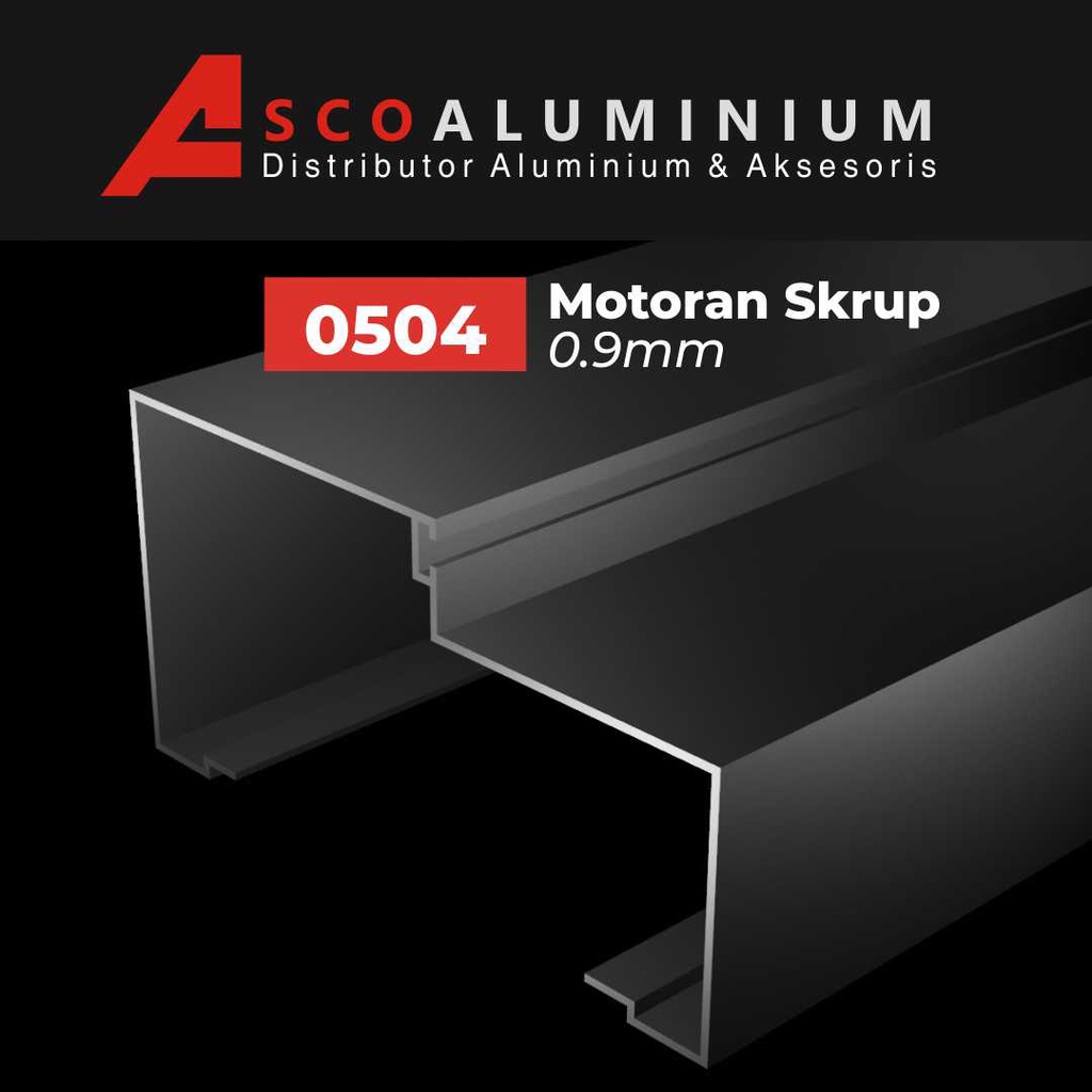 Aluminium Motoran Skrup Profile 0504 kusen 3 inch