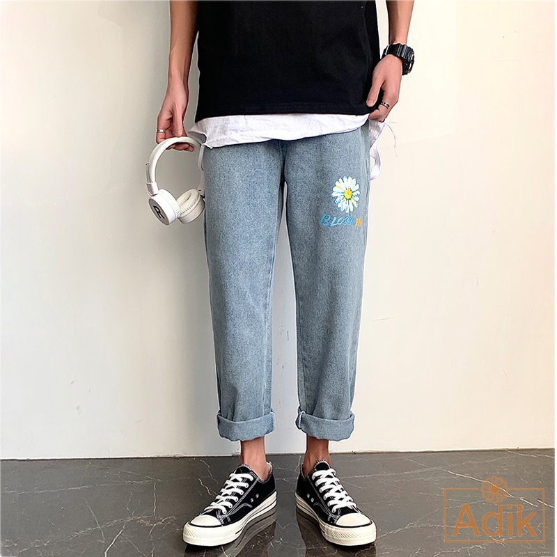 Celana jeans pria Straight jeans oversize  baggy pants longgar remaja celana korea pria lurus jeans kulot korean style kulot pria celana Loose jeans pria standar jeans laki laki Celana style korea celana panjang pria