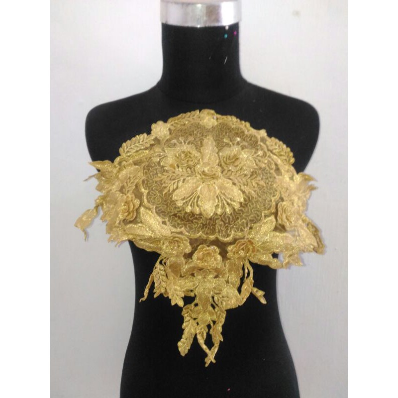 Renda bordir bunga timbul CL009