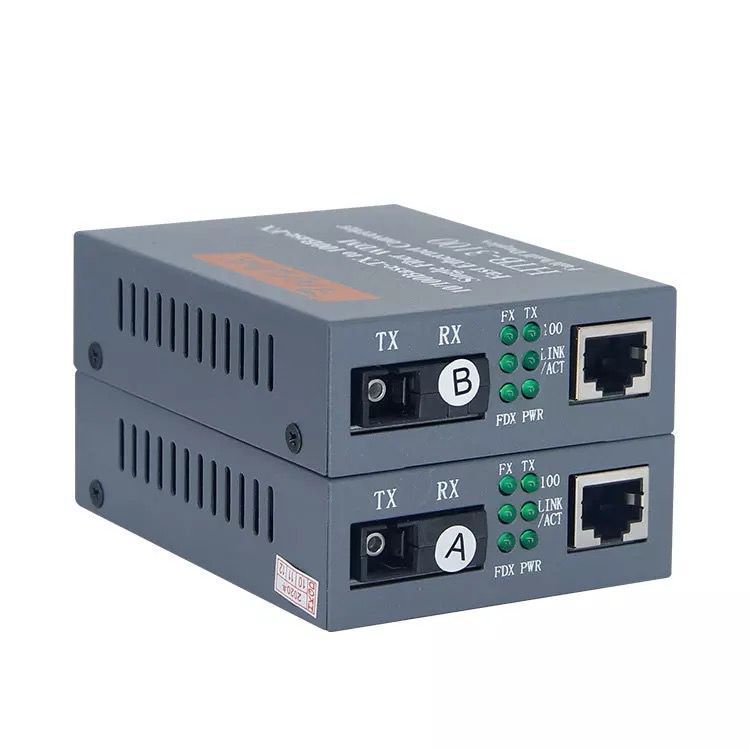 HTB-3100 Media Konverter Fiber Optik Single Mode dengan 5V 2A EU adaptor PREMIUM QUALITY