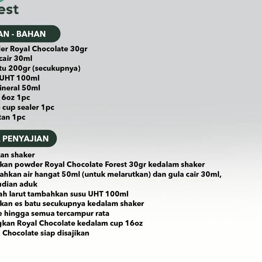 

BISA COD ✔️Bubuk Minuman ROYAL CHOCOLATE Powder 1000 g - FOREST Bubble Drink|RA5