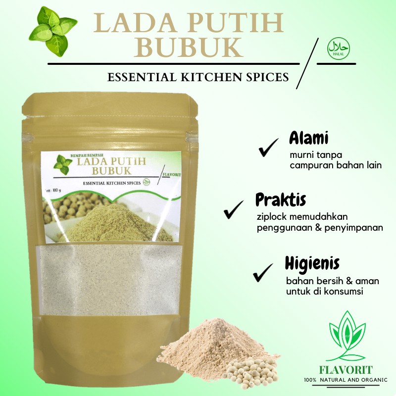 

Rempah Merica Putih Lada Putih Bubuk White Pepper Bahan Makanan Pokok Bumbu Dapur Penyedap Rasa