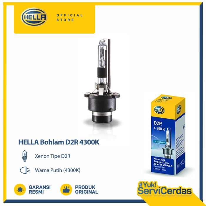 Lampu Mobil Hella HID Headlight D2S 4300K 1pcs - Bohlam mobil