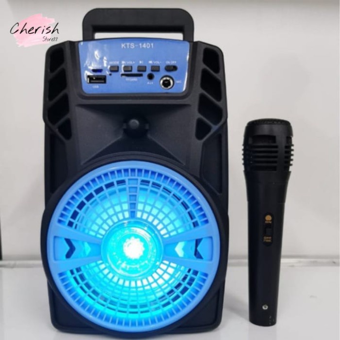 SPEAKER WIRELESS BLUETOOTH BIG BASS PORTABLE KTS 1401 free mic