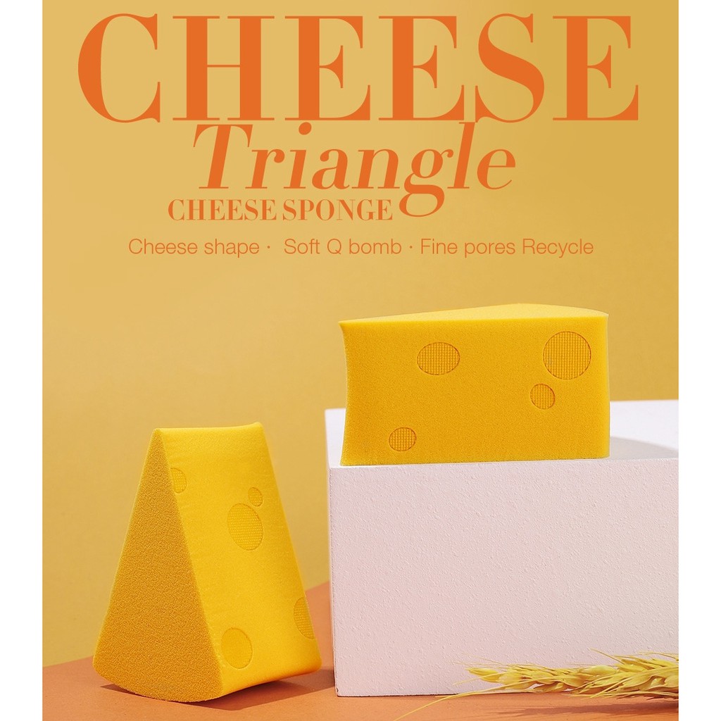 SPONS BEDAK SPONGE PUFF FOUNDATION O TWO O ORIGINAL LA100Y1 CHEESE  BEAUTY BLENDER ALAT MAKEUP TOOLS MURAH LEMBUT PROFESIONAL