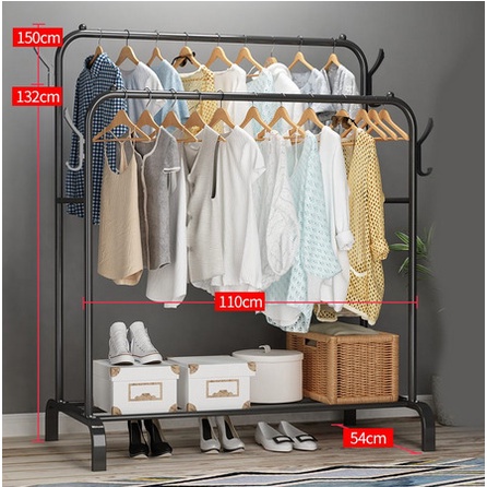 [UNIK88] Gantungan Baju Stand Hanger Gawang Double Rack