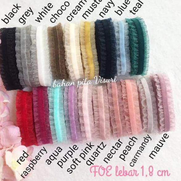 [KODE KZ6PN] Foe Velvet Ruffle 1,8 CM per 1 yard (90 cm)