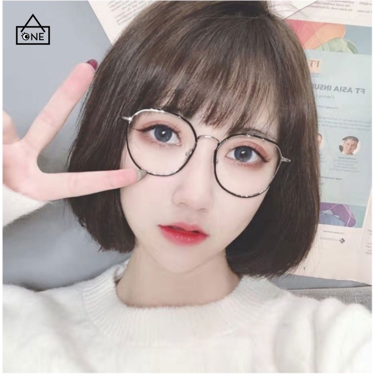 COD ☀️Frame Kacamata Fashion Wanita Anti Radiasi Korean Kaca Mata Radiasi Bulat Eyeglasses A one