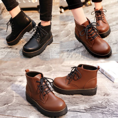 Martin boots flat bottomed boots women's thick bottom boots Suarez