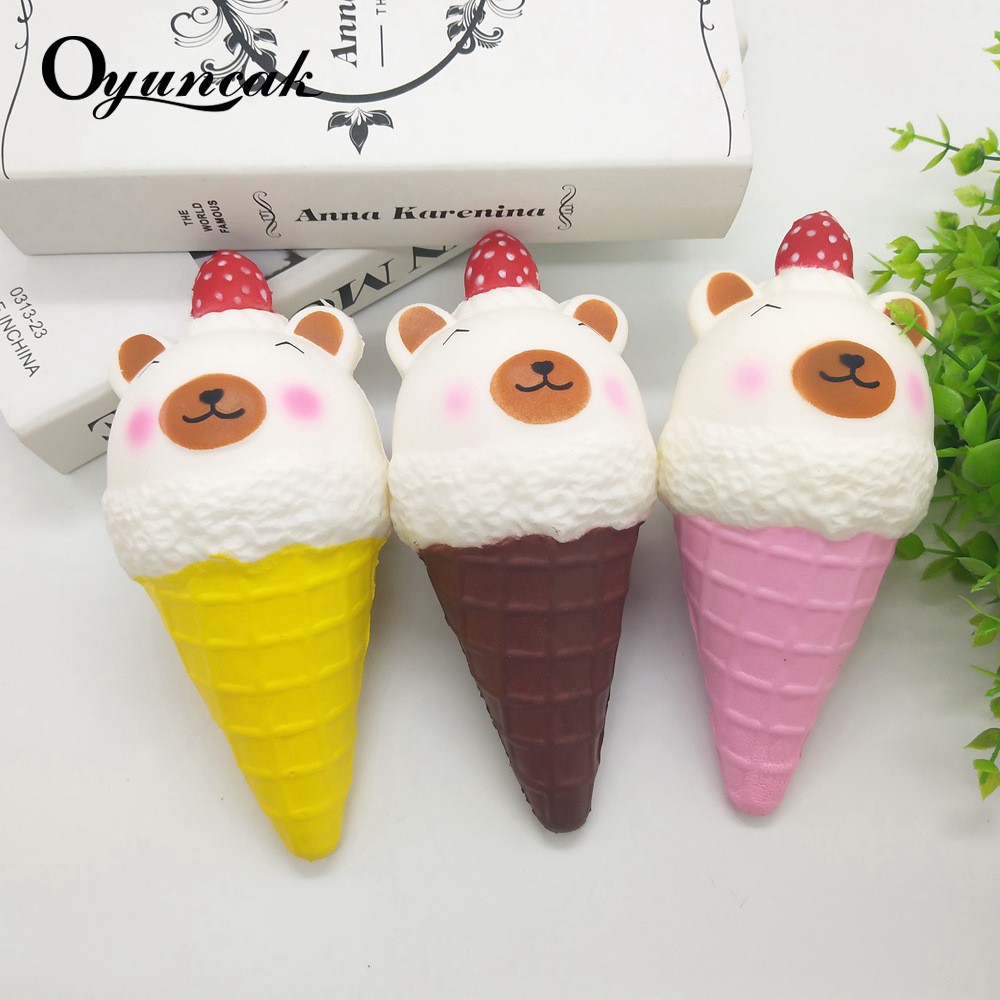 SQUISHY ICE CREAM BEAR POO SQUISI LUCU ES KRIM BERUANG SOFT DAN SLOW