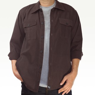 Kemeja Parka Semi Jaket Lengan Panjang Pria Big Size Jumbo Casual Kerja