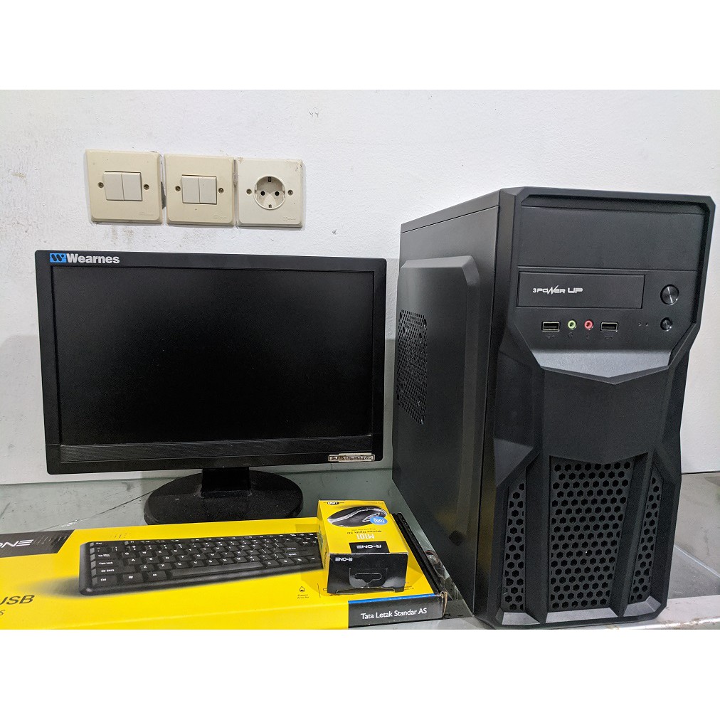 SEPAKET PC RAKITAN CORE 2 DUO DDR3 MONITOR 16” KEY MOUSE