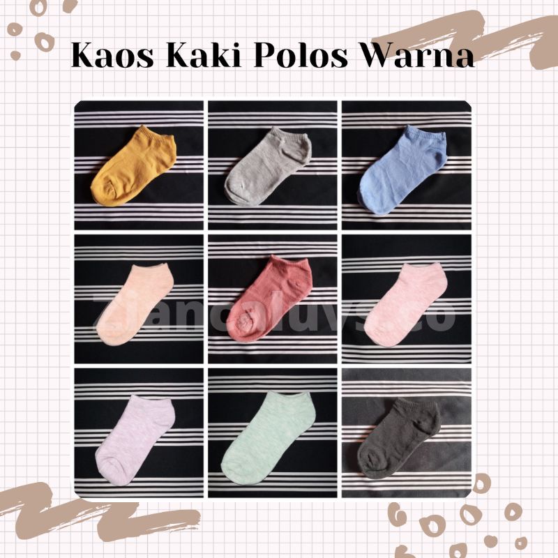 [READY STOCK] Kaos Kaki Polos Warna