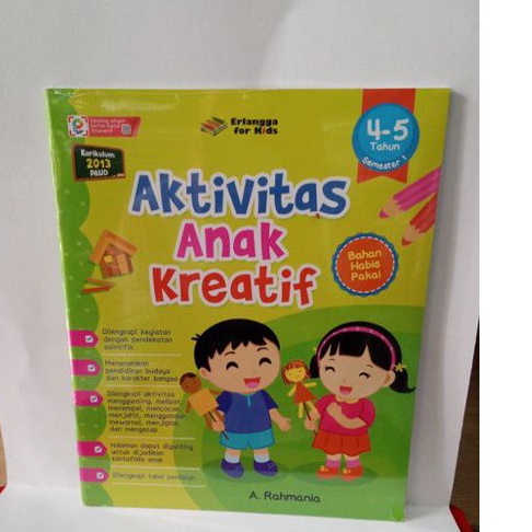 buku aktivitas kreatif anak 4-5 tahun semester 1 Erlangga for kids