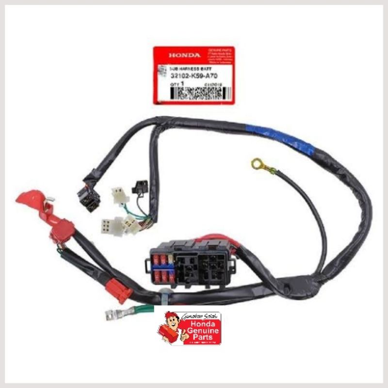 32102-K59-A70 kabel body bagian aki sub harness batrey bew vario 150 led asli honda