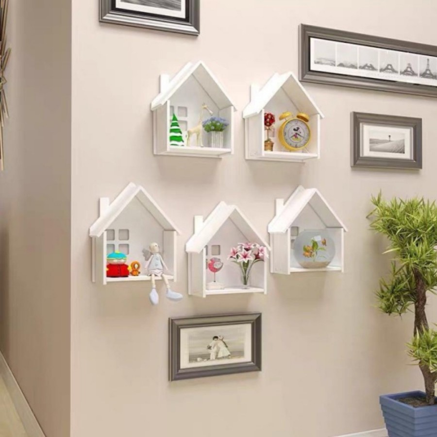 Rak Dinding minimalis tempel rak Gantung Amblan Melayang Floating Shelf DIY organizer Dekorasi rumah  Pajangan Hiasan pajangan foto vas pot tanaman dinding rak dinding Vintage Kamar tidur Ruang Tamu Kamar Keluarga Dapur sebaguna aesthetic murah terbaru