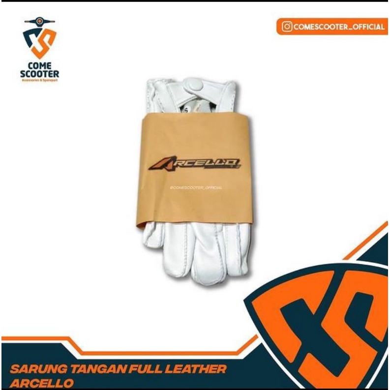 SARUNG TANGAN FULL LEATHER ARCELLO WHITE