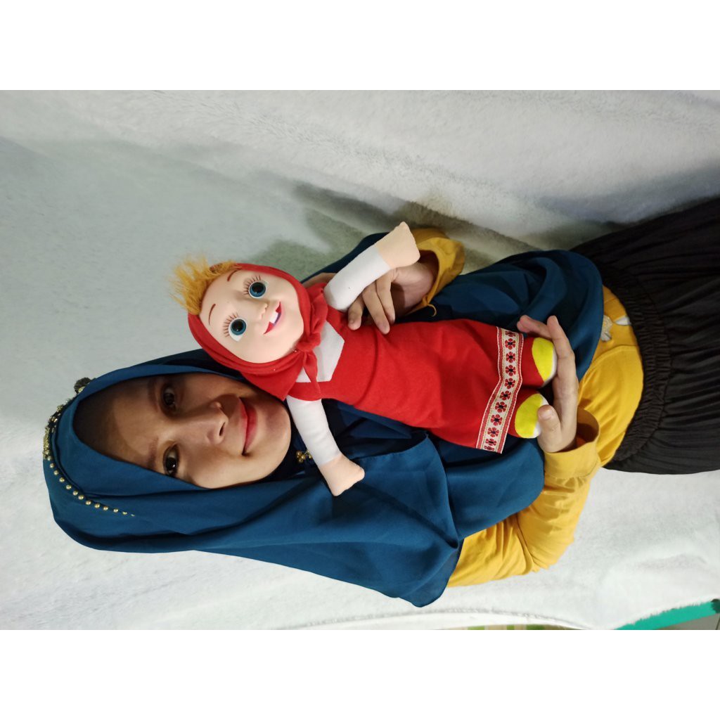 Boneka marsa marsha muka karet murah