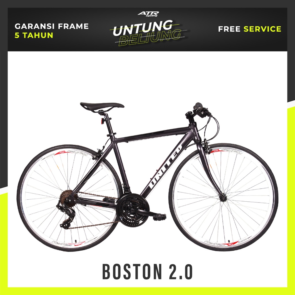 Sepeda HYBRID United Boston 2.0 700 C - (21.1) GY SLVRD