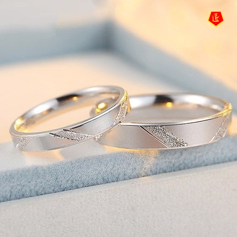 [Ready Stock]Retro Simple Couple Silver Ring