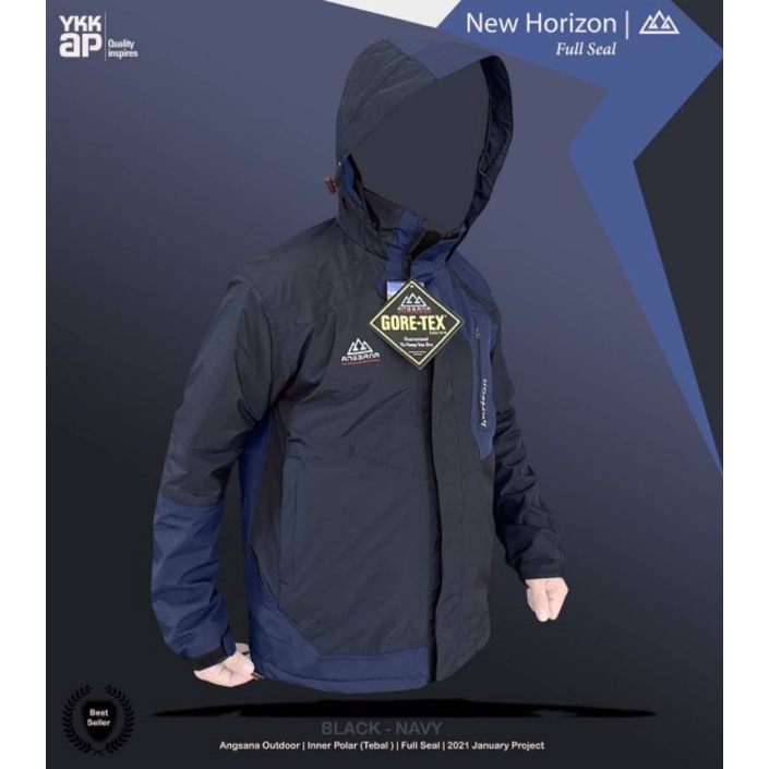 Jaket Goretex Angsana Horizon Series Full Seal, Tahan hijan Ringan dan Sedang