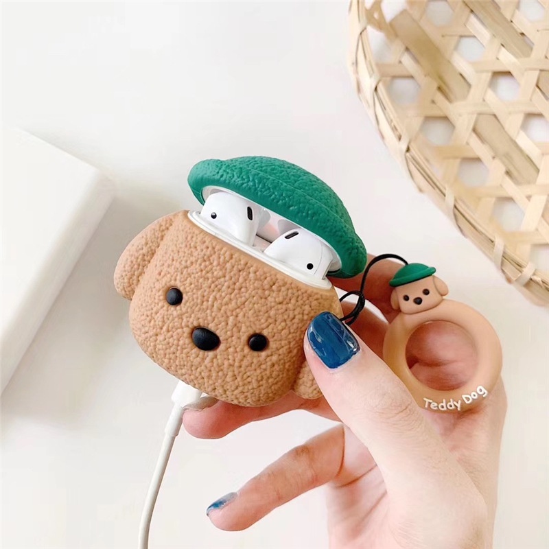Casing Earphone Silikon Bluetooth Kartun Teddy Dog Lucu Untuk Airpods1 2 3 pro PRO2 I13 pro Inpods 12 I12 I11 I9S I23 Airpods3