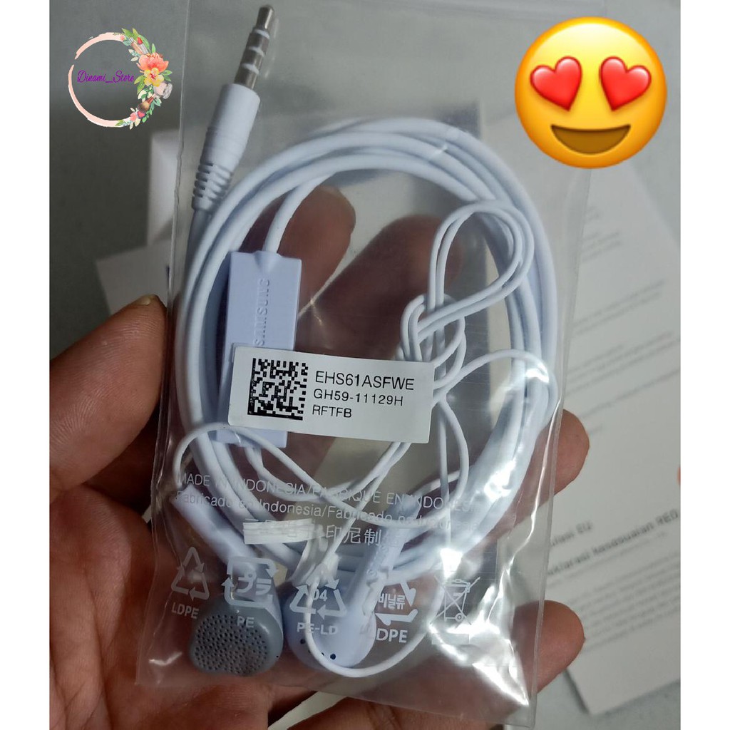 Headset Headsfree henset Hf Samsung J1ace ,J2prime , J3 , J5 ,A10s ,s5830 original INDONESIA DST1946