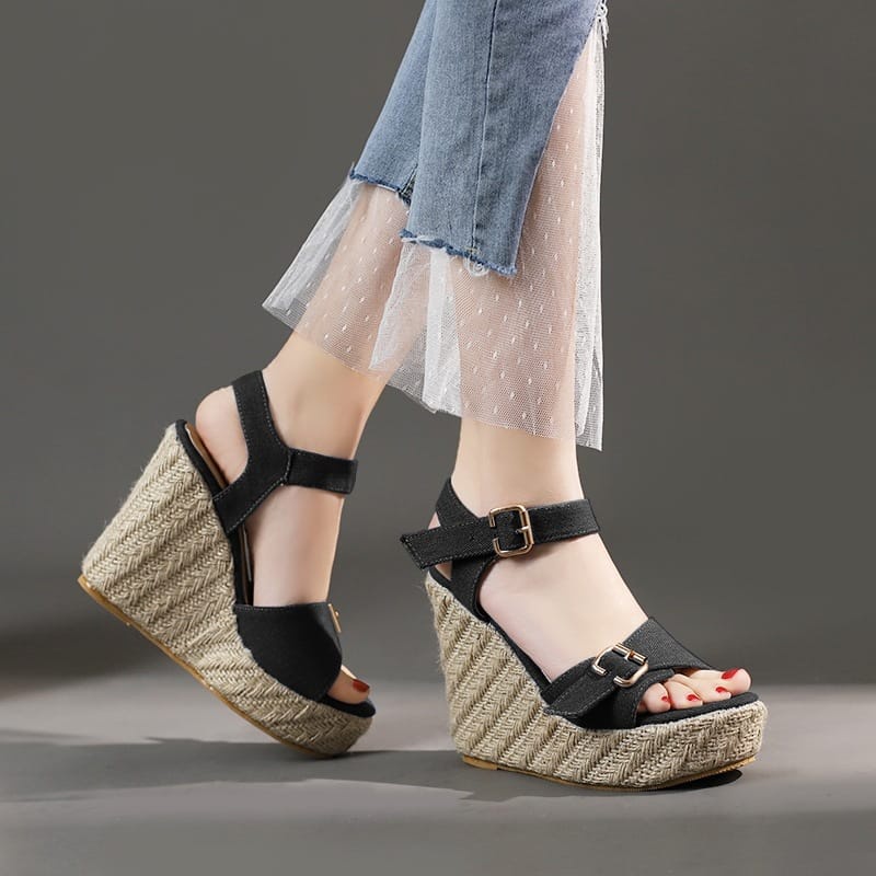 BZG - DIANA Sandal Wedges Wanita Cantik Model Terbaru DF 02