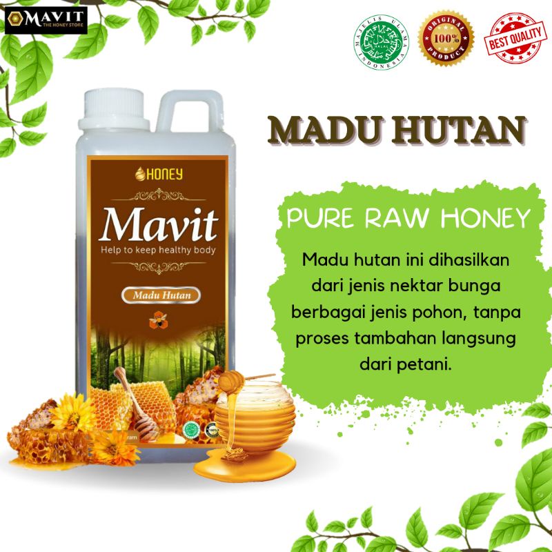 

Madu Murni Hutan Madu Mavit 1000gr