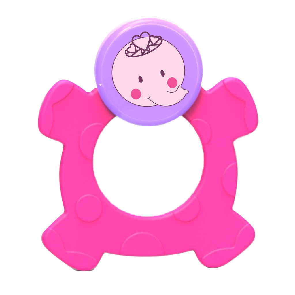 Baby Safe Easy Grip Rubber Teether TT003 Pink Gigitan Bayi