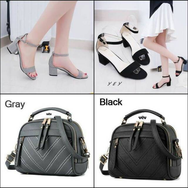 PAKETAN HEMAT SEPATU TAS HEELS KERJA SANTAI MAIN MALL KANTOR FORMAL KOTAK PUMP SLINGBAG ZARA IMPORT