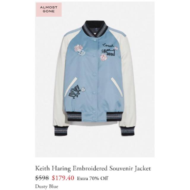 Keith Haring Embroidered Souvenir Jacket (dusty blue)
