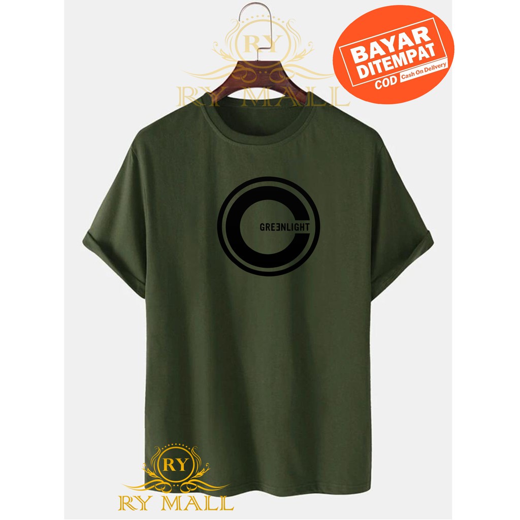 Tshirt Baju Kaos Distro Greenlight Logo Bulat / Kaos Distro Pria Wanita