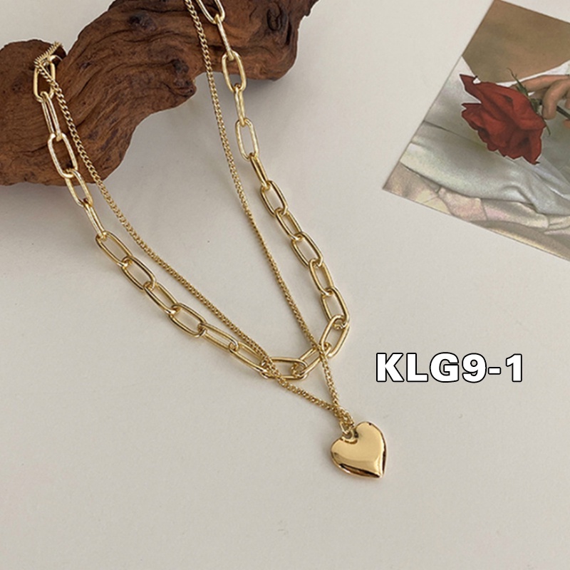 KALUNG WANITA KOREA HIP HOP CHAIN LOVE ALLOY RANTAI KOREA FASHION TITANIUM IMPORT ANTI KARAT KLG9