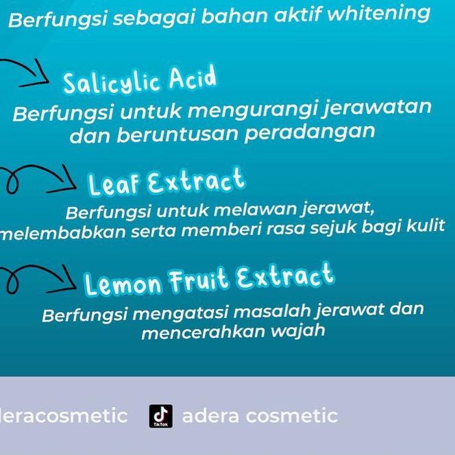 ™ Serum Wajah Adera Anti Aging Alami Berminyak dan Komedo, Berjerawat, Flek Hitam, Glowing, Halal ♪